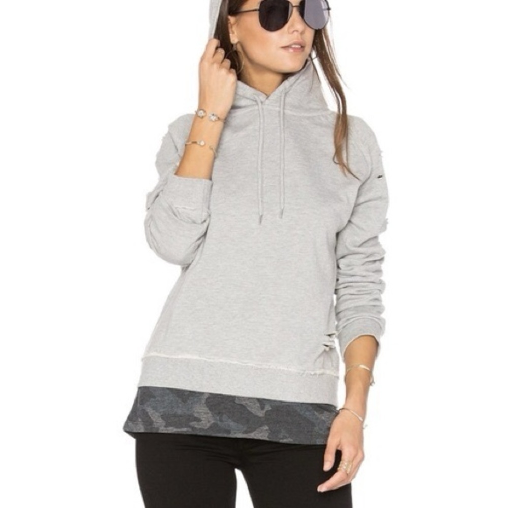 Generation love grey distressed hoodie with attached undershirt